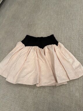 Anthropologie Maeve White Circle Skirt with Black Waistband